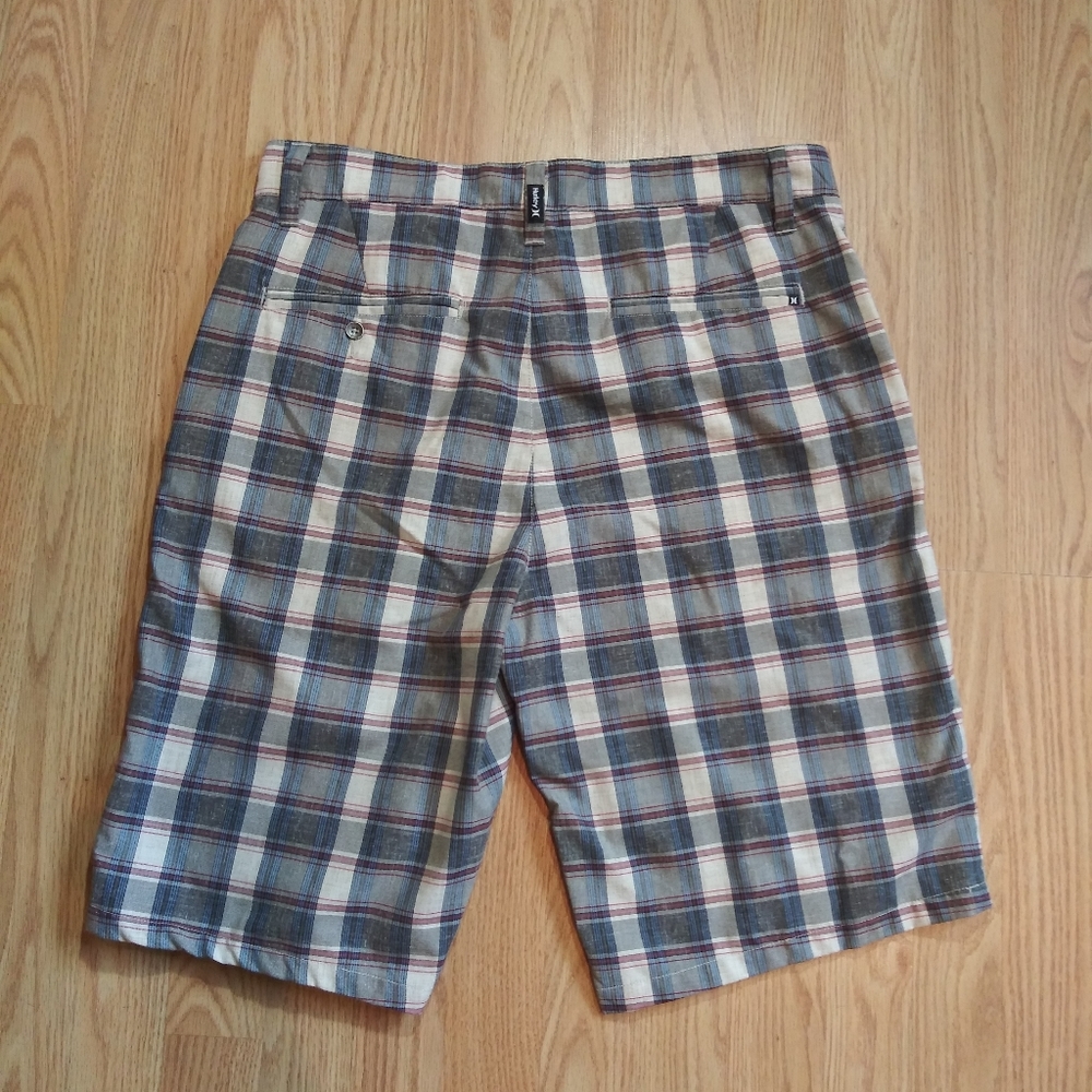 Hurley Plaid Shorts Gray & Cream EUC - Picture 6 of 6